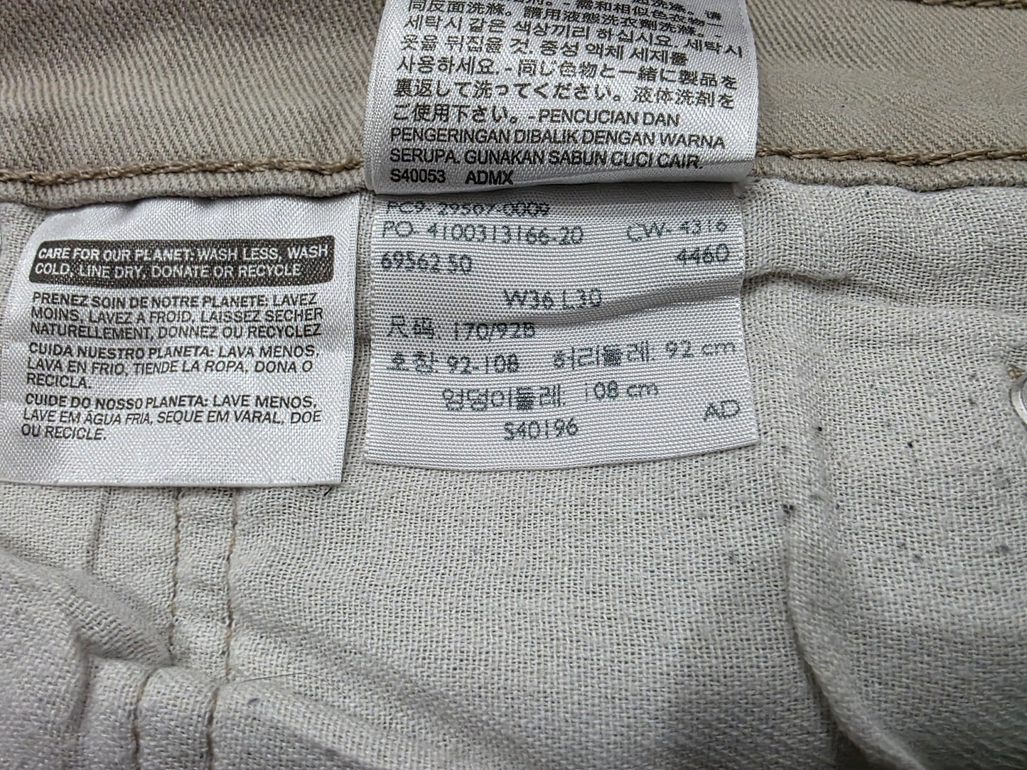 Pantalon Recto Levis 502 36x30 Cafe Claro