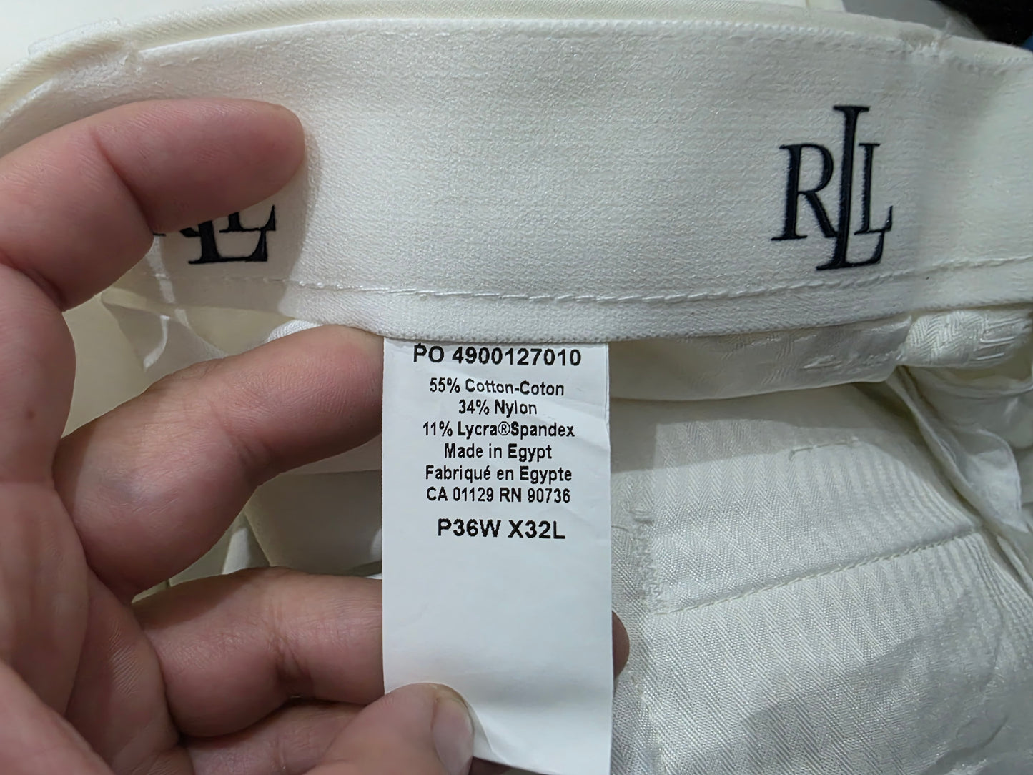 Pantalon Ralph Lauren 36x32 Blanco