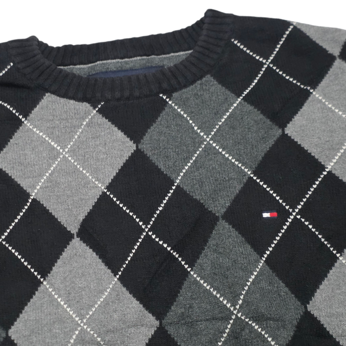 Sueter Tomy Hilfiger Mediana M Negro Con Figuras