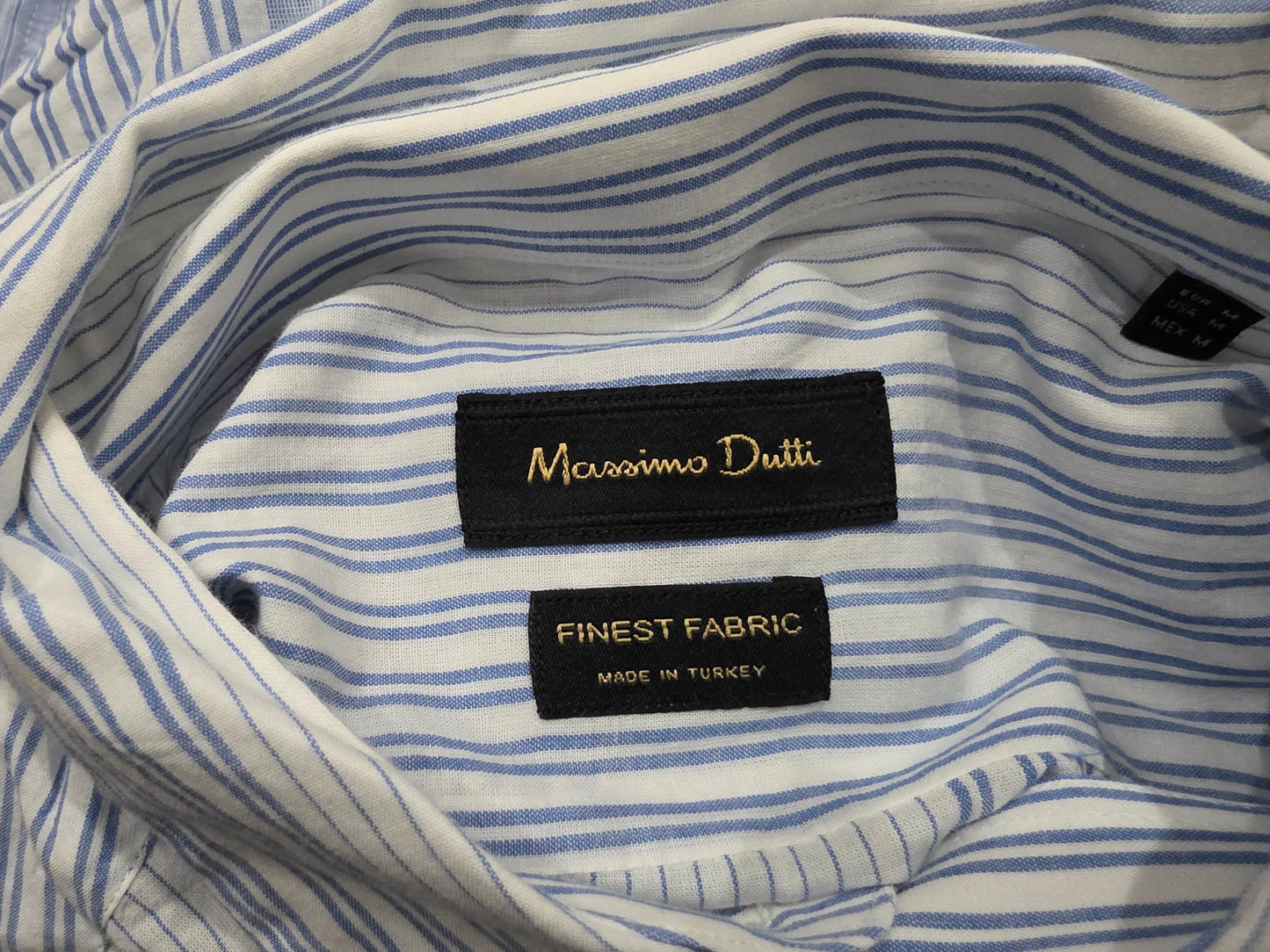 Camisa Massimino Dutti Mediana M Azul Lineas