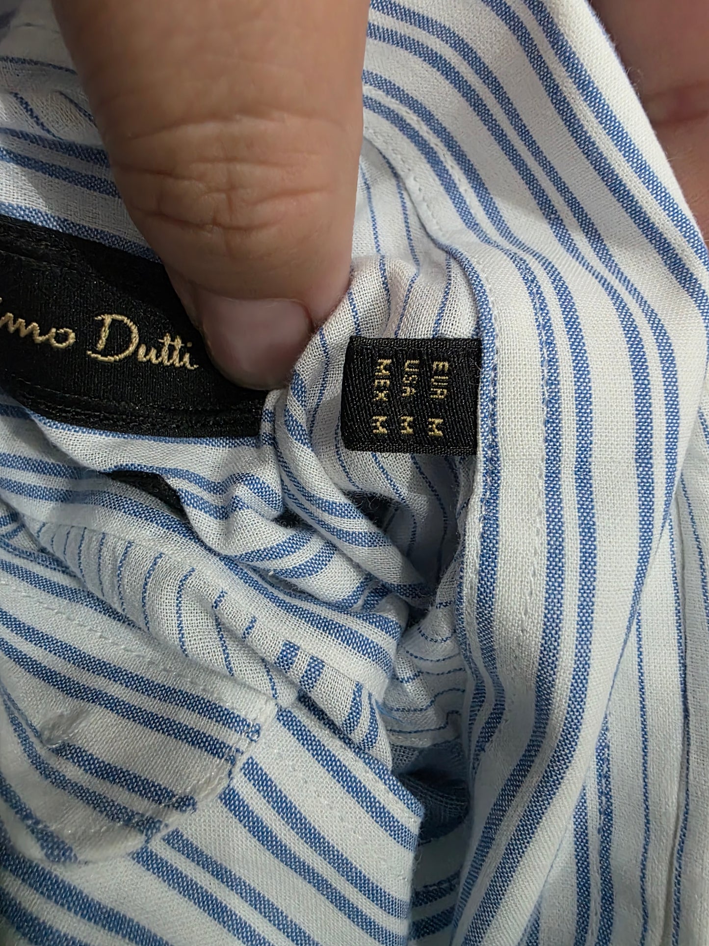 Camisa Massimino Dutti Mediana M Azul Lineas