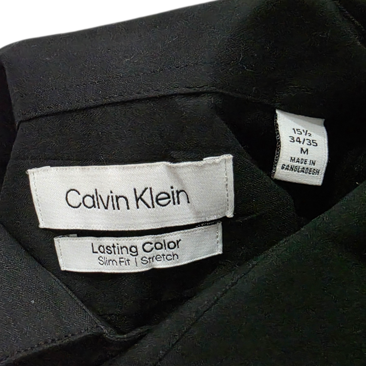 Camisa Slim Fit Calvin Klein Mediana M Negro