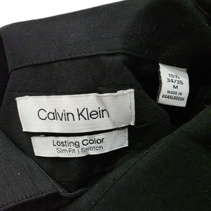 Camisa Slim Fit Calvin Klein Mediana M Negro