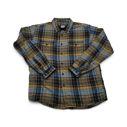 Camisa Patagonia Mediana M Azul Naranja Cuadro