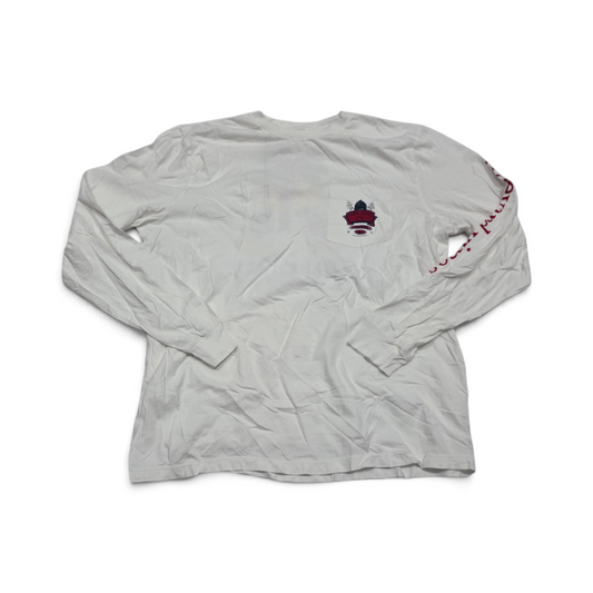 Playera Vineyard Vines Mediana M Blanco Navidad Manga Larga
