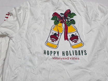 Playera Vineyard Vines Mediana M Blanco Navidad Manga Larga