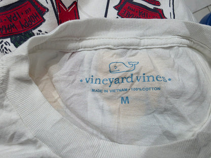 Playera Vineyard Vines Mediana M Blanco Navidad Manga Larga