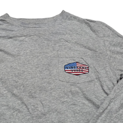 Playera Vineyard Vines Mediana M Gris Manga Larga