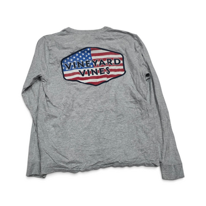 Playera Vineyard Vines Mediana M Gris Manga Larga