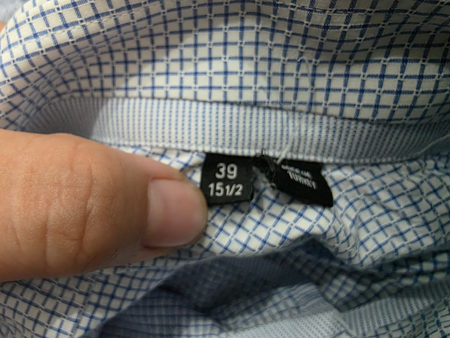 Camisa Hugo Boss Mediana M 15 1/2 Slim Fit Blanca Y Azul