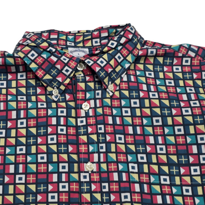 Camisa Brooks Brothers Grande L Banderas Manga Corta