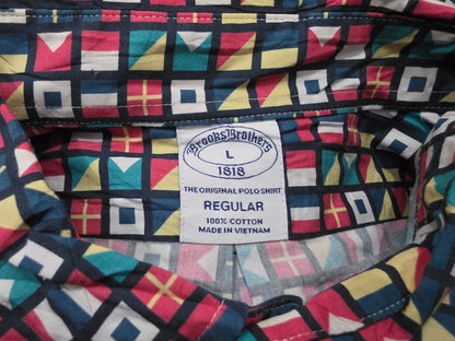 Camisa Brooks Brothers Grande L Banderas Manga Corta