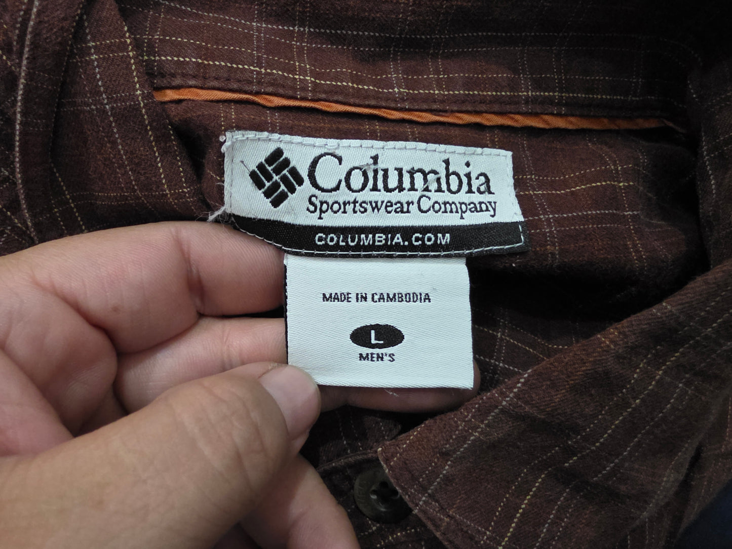 Camisa Columbia Grande L Vino Oscuro Cuadro