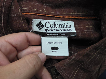 Camisa Columbia Grande L Vino Oscuro Cuadro