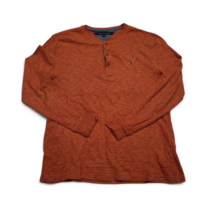 Playera Tommy Hilfiger Grande L Naranja Manga Larga