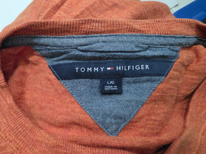 Playera Tommy Hilfiger Grande L Naranja Manga Larga