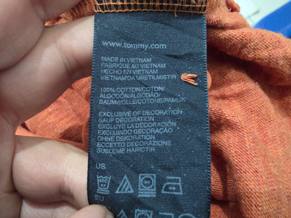 Playera Tommy Hilfiger Grande L Naranja Manga Larga