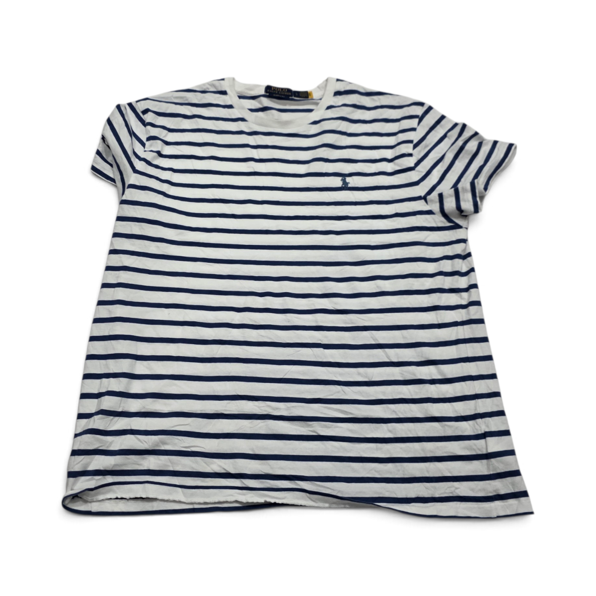 Playera Ralph Lauren Grande L Blanco Lineas Azules