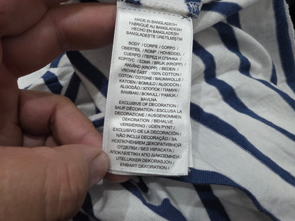 Playera Ralph Lauren Grande L Blanco Lineas Azules