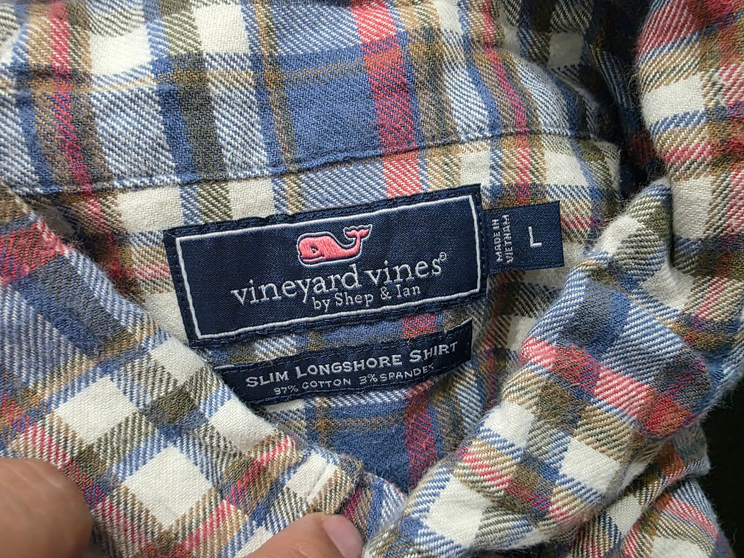 Camisa Vineyard Vines Grande L Azul Cuadro Franela