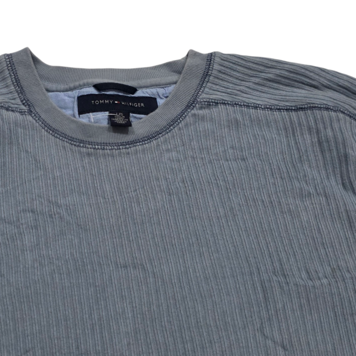 Sueter Tommy Hilfiger Grande L Azul Deslavado