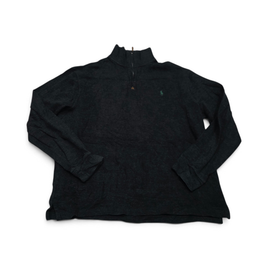 Sueter Ralph Lauren Grande L Gris Oscuro Pony Verde