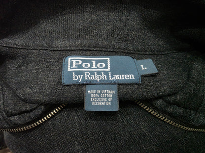 Sueter Ralph Lauren Grande L Gris Oscuro Pony Verde