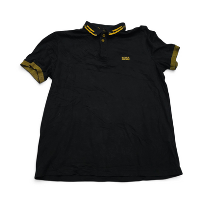 Playera Polo Hugo Boss Grande L Negro Y Amarillo