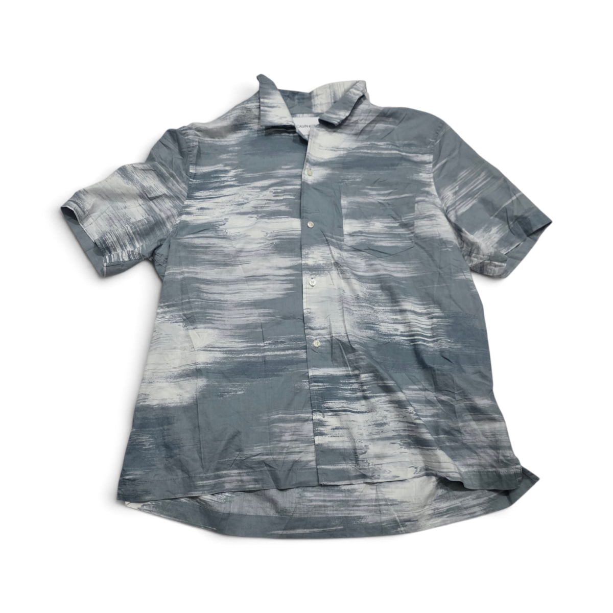 Camisa Calvin Klein Grande L Azul Grisaceo Manga Corta
