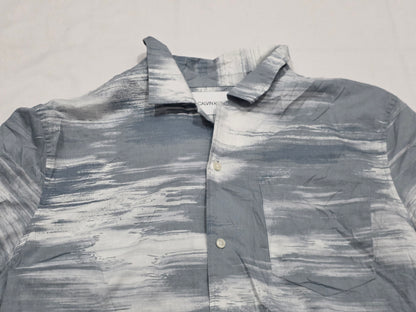 Camisa Calvin Klein Grande L Azul Grisaceo Manga Corta
