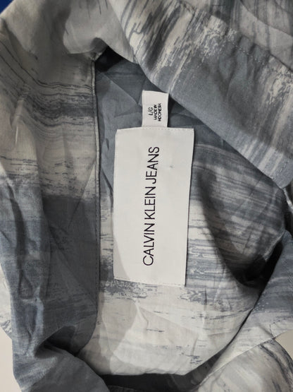 Camisa Calvin Klein Grande L Azul Grisaceo Manga Corta