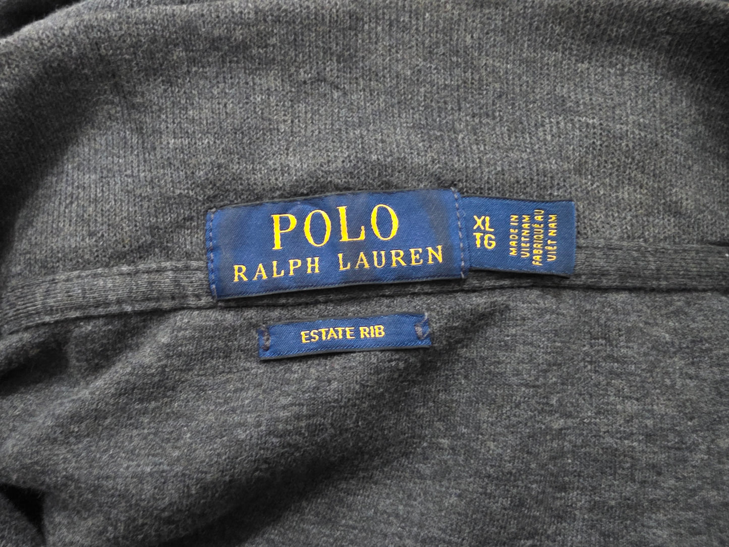 Sueter Ralph Lauren Xgrande Xl Gris Pony Blanco