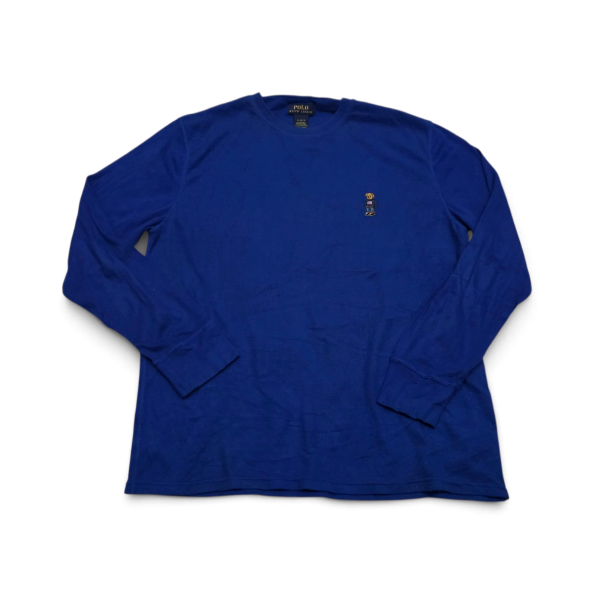 Playera Ralph Lauren Xgrande Xl Azul Oso Manga Larga