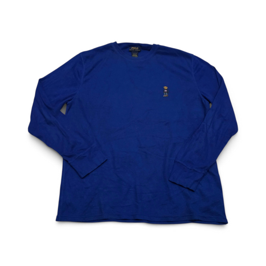 Playera Ralph Lauren Xgrande Xl Azul Oso Manga Larga