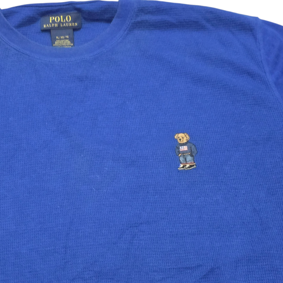 Playera Ralph Lauren Xgrande Xl Azul Oso Manga Larga