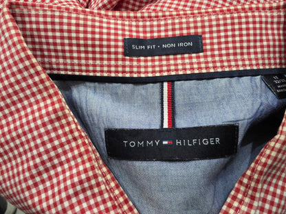 Camisa Tommy Hilfiger Xgreande Xl Cuadro Rojo Y Blanco