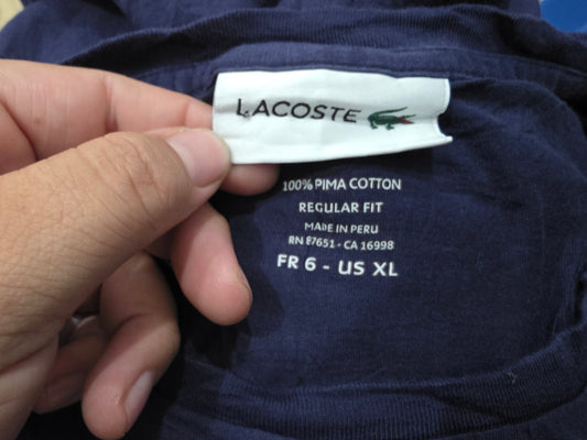 Playera Lacoste Xgrande Xl Fr6 Azul