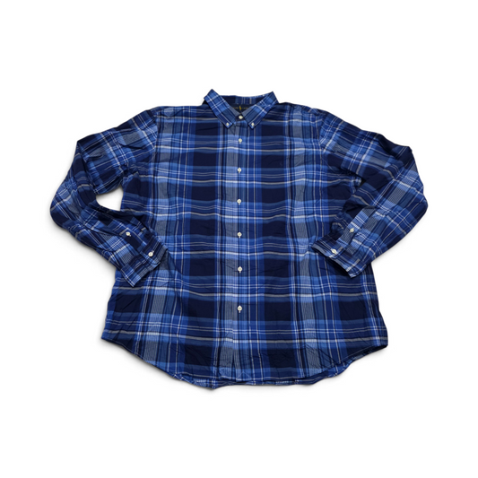 Camisa Ralph Lauren 2xl Cuadro Azul Pony Azul