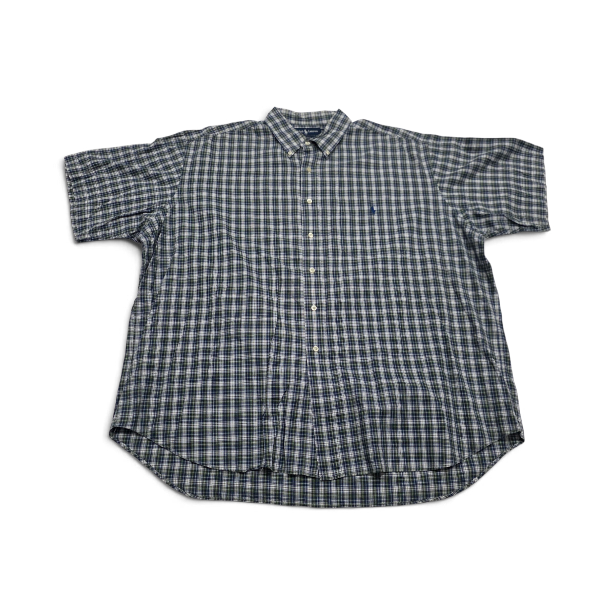 Camisa Ralph Lauren Blake 2xl Cuadro Verde Y Azul