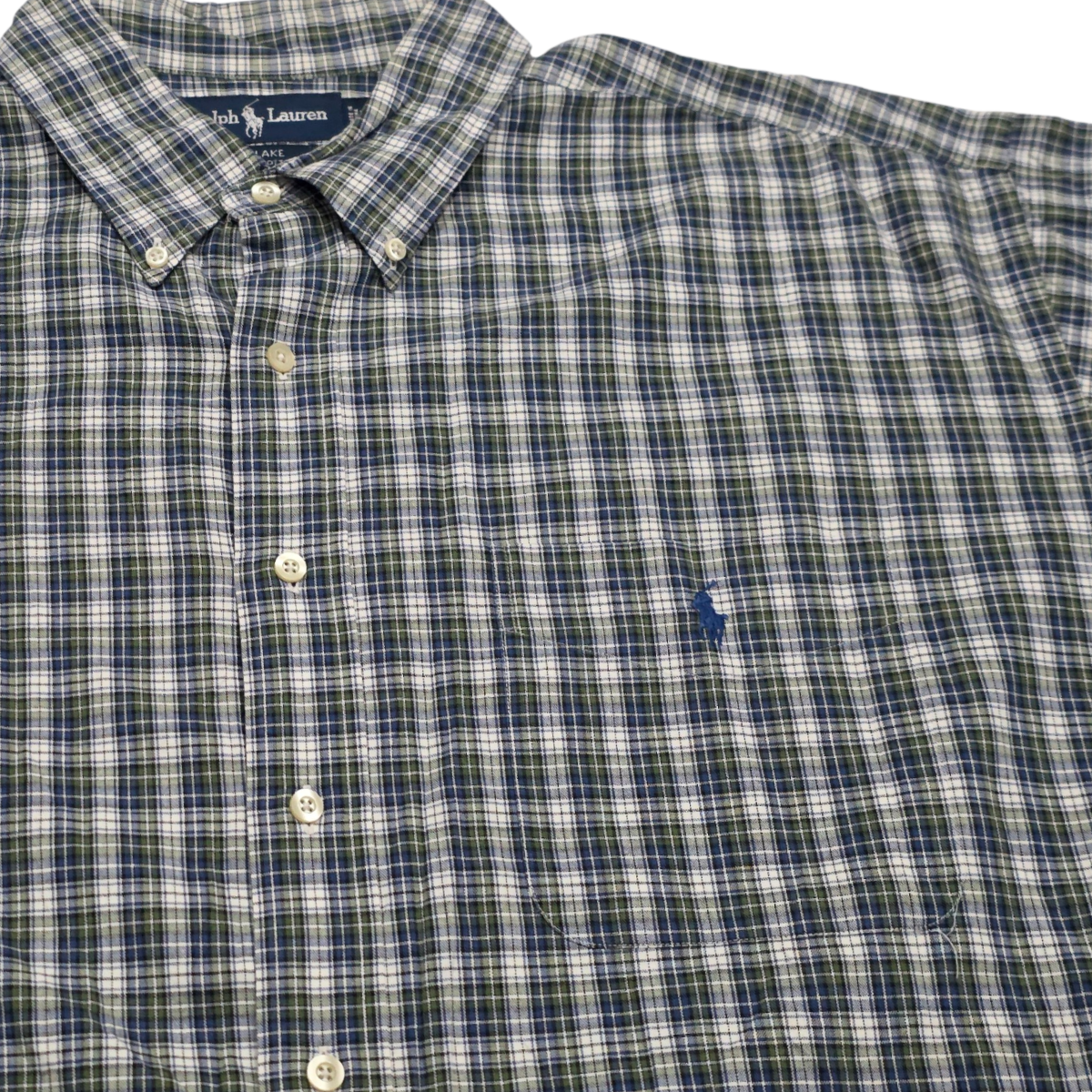 Camisa Ralph Lauren Blake 2xl Cuadro Verde Y Azul