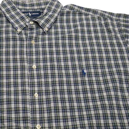 Camisa Ralph Lauren Blake 2xl Cuadro Verde Y Azul