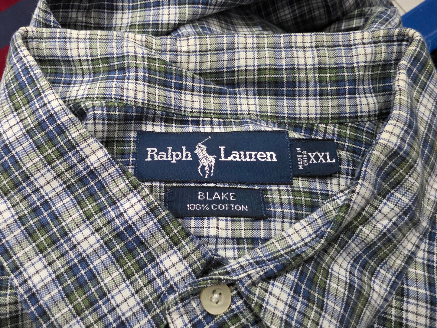 Camisa Ralph Lauren Blake 2xl Cuadro Verde Y Azul