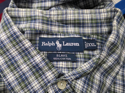 Camisa Ralph Lauren Blake 2xl Cuadro Verde Y Azul