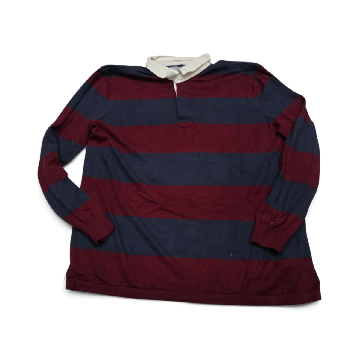 Playera Tommy Hilfiger Polo Tipo Rugby 2xl Azul Y Vino