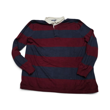 Playera Tommy Hilfiger Polo Tipo Rugby 2xl Azul Y Vino