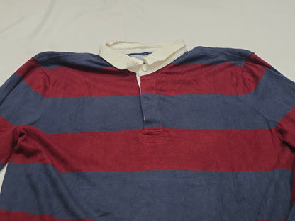 Playera Tommy Hilfiger Polo Tipo Rugby 2xl Azul Y Vino