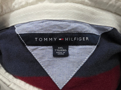 Playera Tommy Hilfiger Polo Tipo Rugby 2xl Azul Y Vino