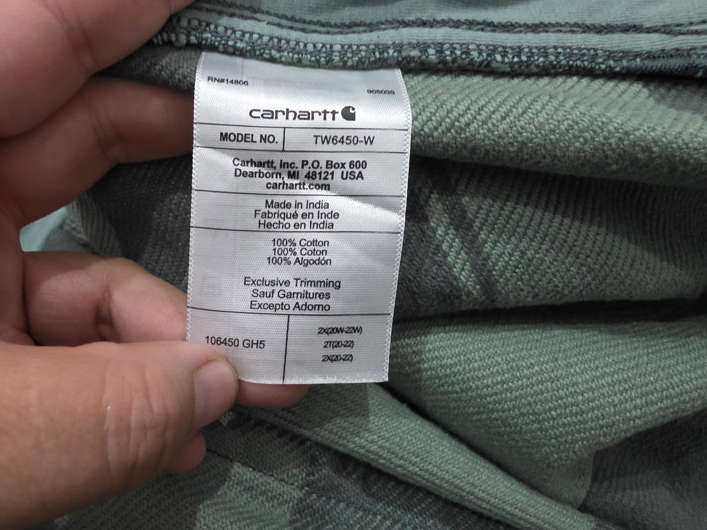 Camisa Franela De Mujer Carhartt 2xl Cuadro Verde