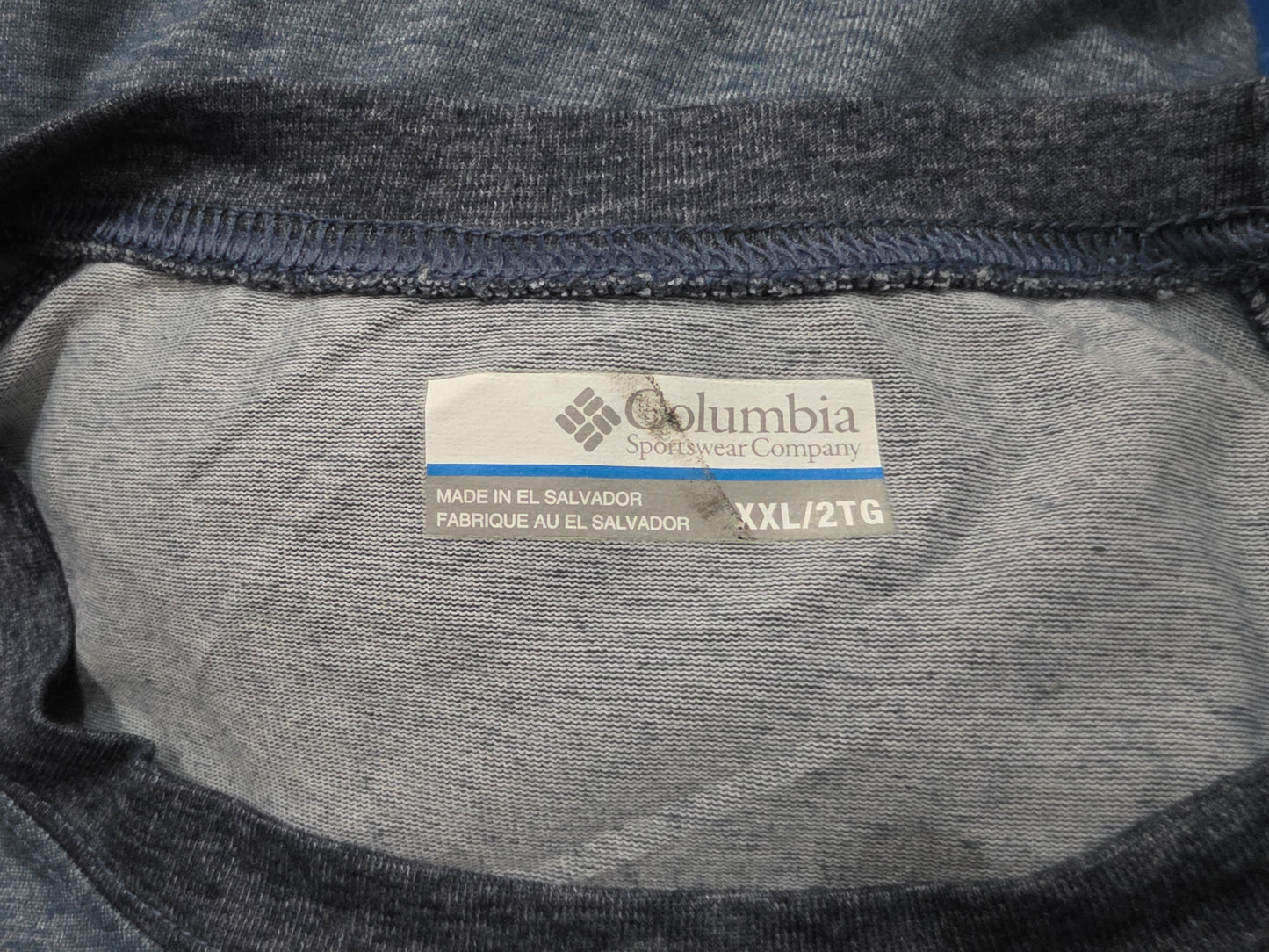 Playera Columbia 2xl Azul Manga Larga