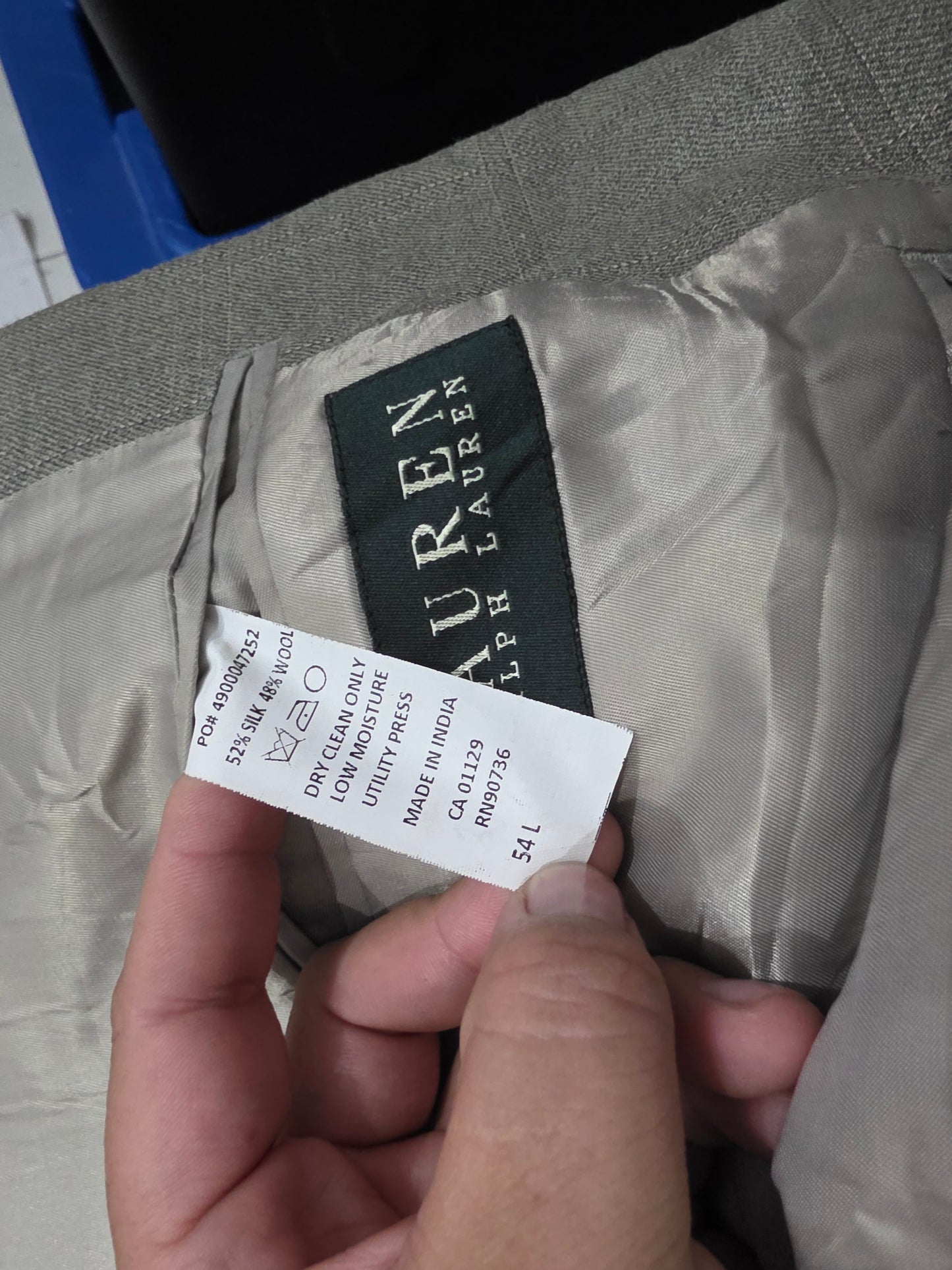 Saco Ralph Lauren 54l Gris Toque Verde